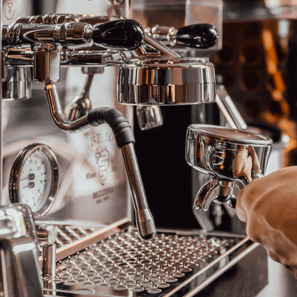 preparing espresso